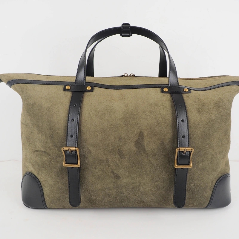 Custom Handheld Travel Bag | Premium Suede Leather Weekender OEM Manufacturer