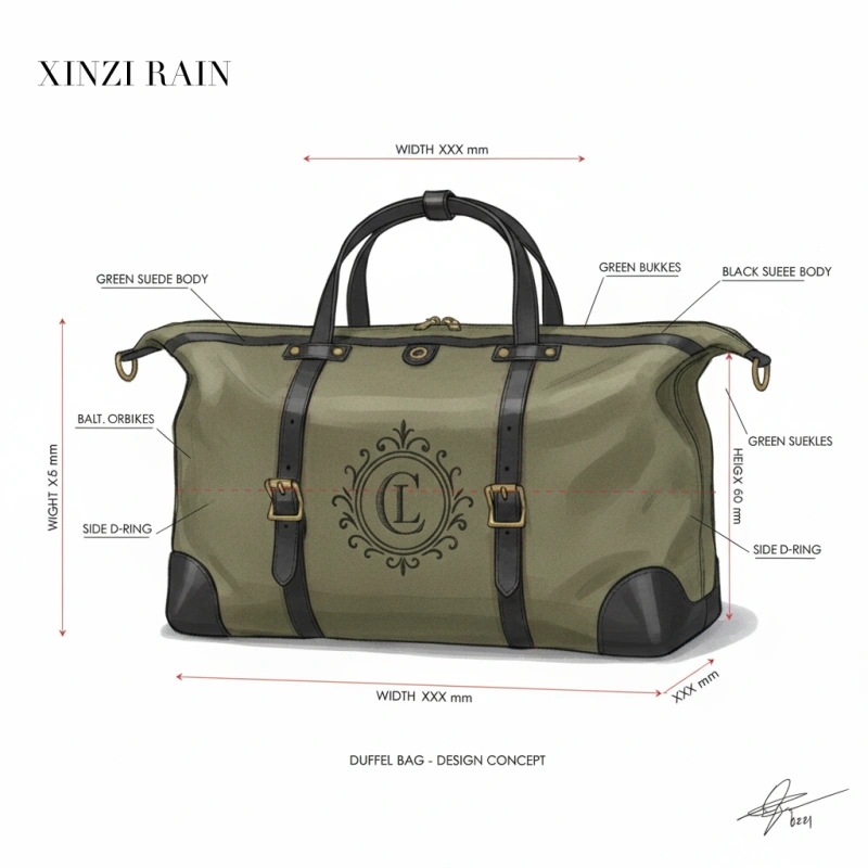 Custom Handheld Travel Bag | Premium Suede Leather Weekender OEM Manufacturer