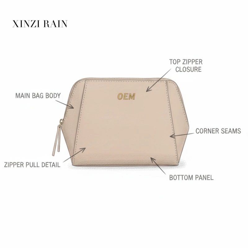 Custom Leather Zipper Clutch Bag Manufacturer-XINZIRAIN