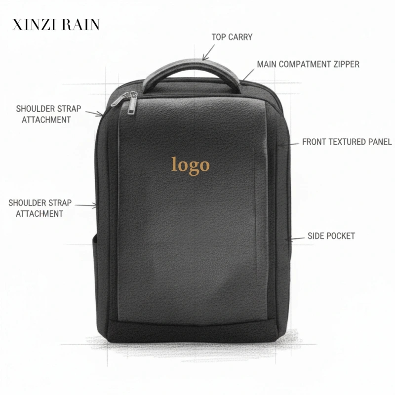 Custom Leather Business Backpack – Waterproof Large Capacity Laptop Commuter Bag