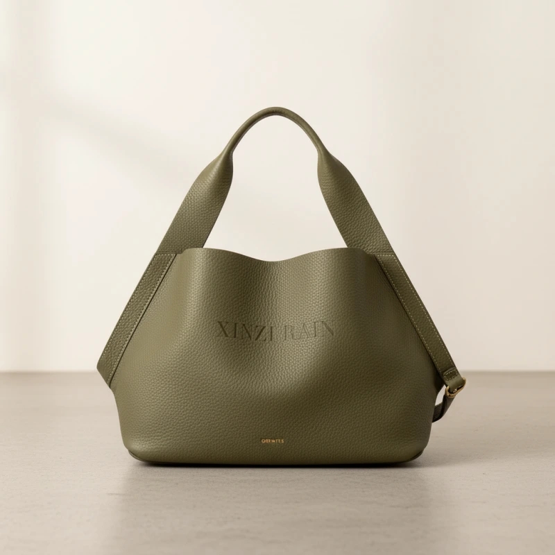 Custom Leather Shoulder Bag Manufacturer – Soft Structured Tote-Style Shoulder Bag