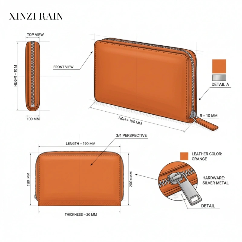 Custom Zip Around Leather Wallet Manufacturer | OEM & Private Label Leather Wallet Production