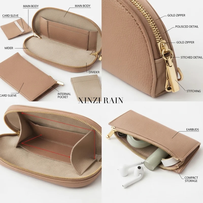 Custom Folded Multi-Card Wallet Manufacturer – Zip Around Leather Wallet OEM