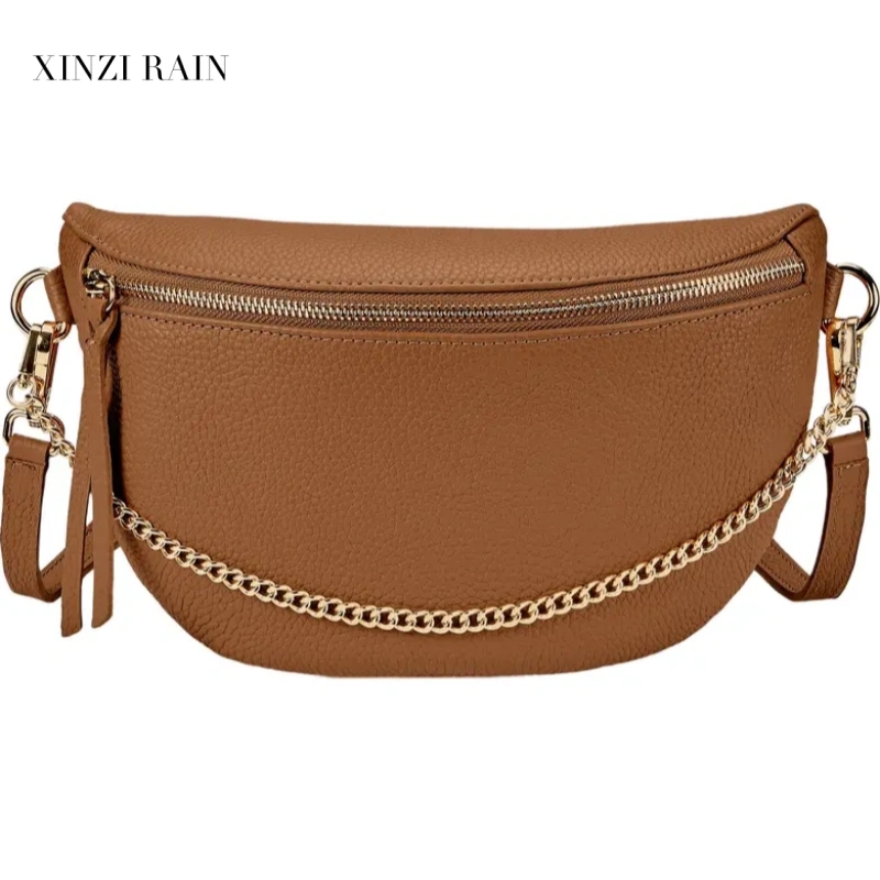 Custom Leather Sling Bag with Chain Strap | OEM & Private Label Manufacturing