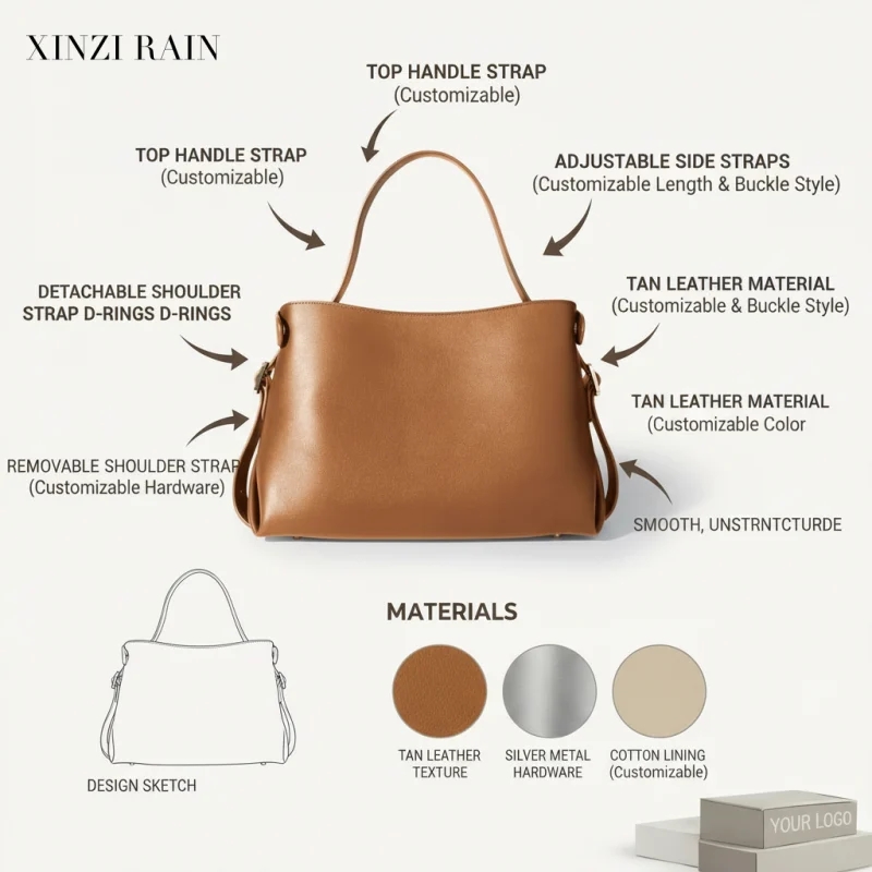 Custom Vegan Leather Handbag Manufacturer | OEM Top Handle Shoulder Bag