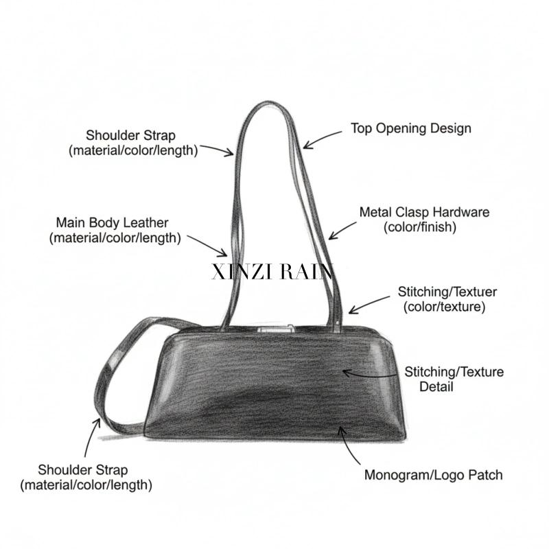 Custom Leather Frame Clutch Bag Manufacturer | Structured Evening Shoulder Bag OEM