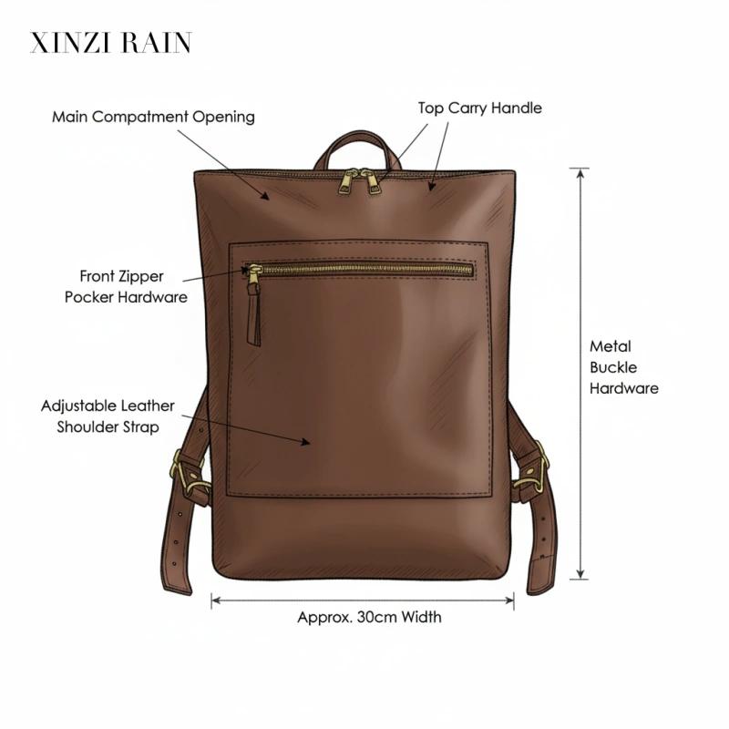 Custom Leather Laptop Backpack | Slim Work Backpack Manufacturer