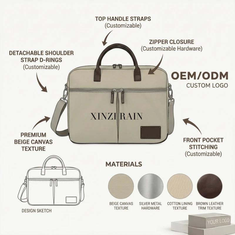 Custom Laptop Bag Manufacturer | OEM Business Laptop Briefcase-XINZIRAIN