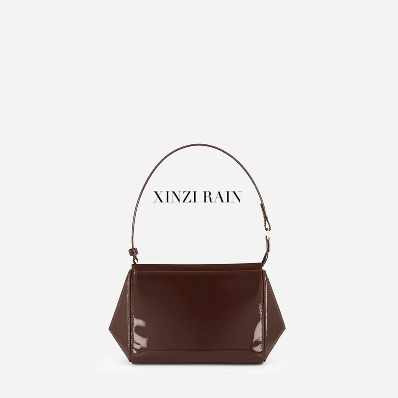 Custom Medium Triangle Pouch in Patent Leather-XINZIRAIN
