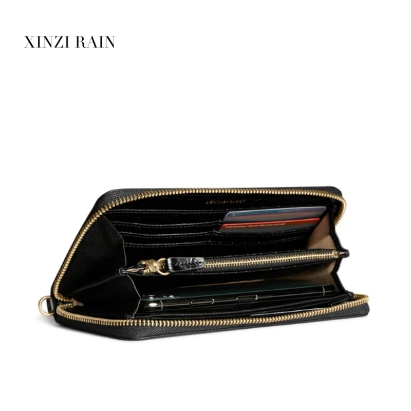 Custom Zip-Around Continental Leather Wallet-XINZIRAIN