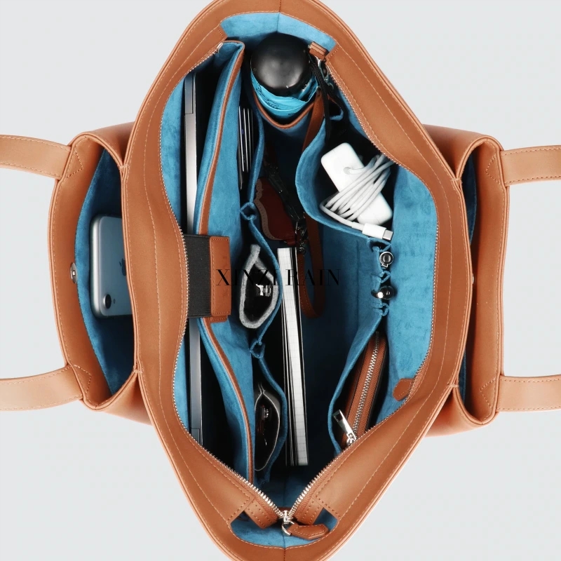 Custom Leather Laptop Tote Bag for Work & Business