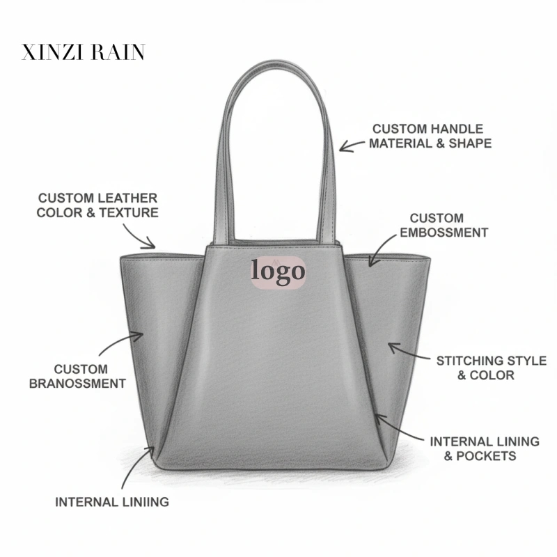 Custom Leather Laptop Tote Bag for Work & Business