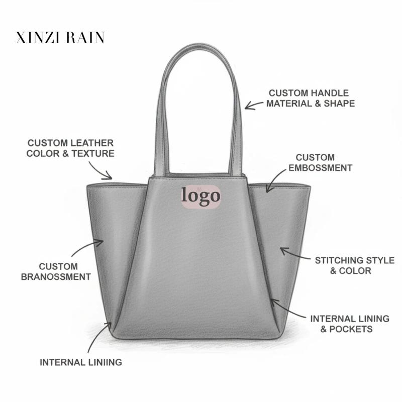 Custom Leather Laptop Tote Bag for Work & Business