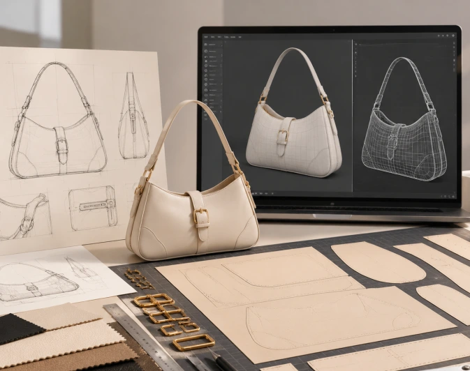 Handbag Pattern Engineering and 3D Modeling Blueprint